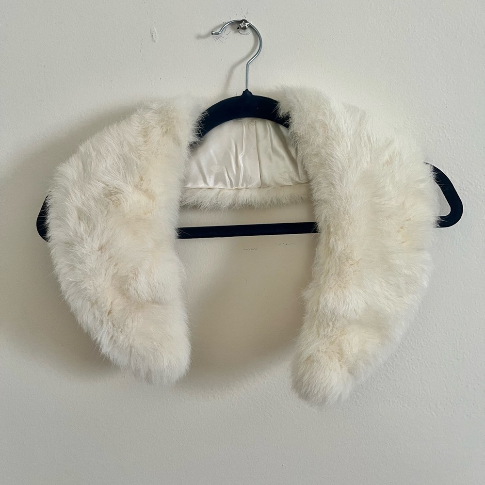 White Real Mink Collar